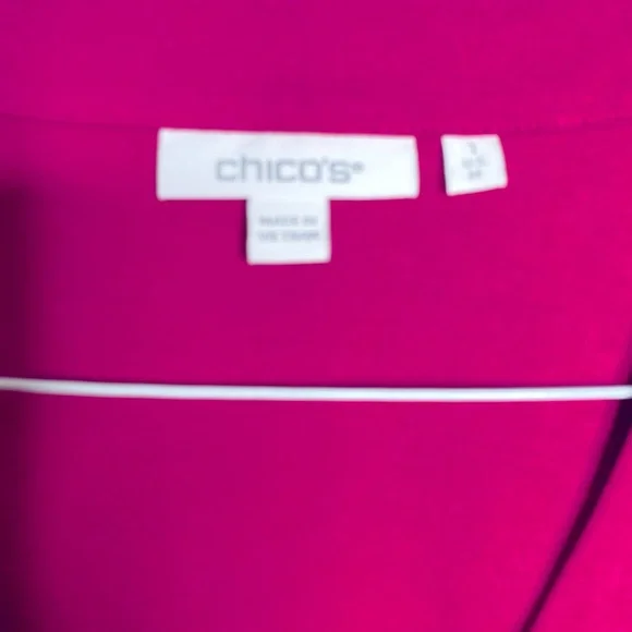 NWT Chico’s Pink V-Neck 3/4 Sleeve Fall Top, M, 8 - Picture 6 of 11